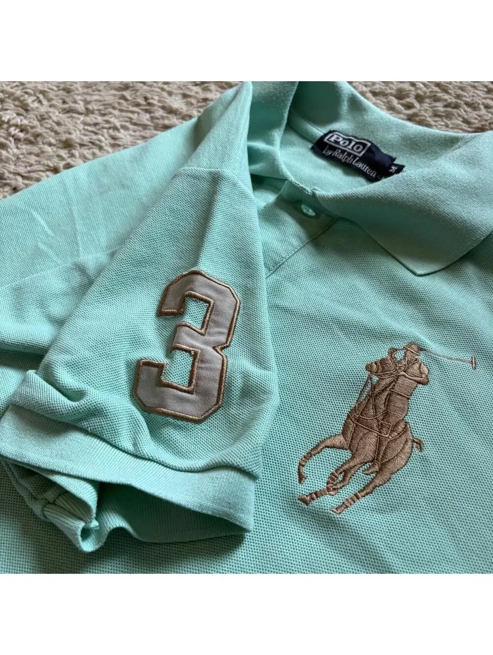 Beautiful rare mint and gold polo Ralph Lauren Vintage 90s big pony T-shirt.